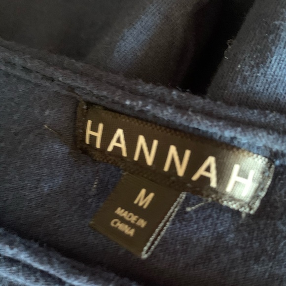 EUC Hannah Blue Knit Top with Ruffle - Size Medium - Picture 9 of 16